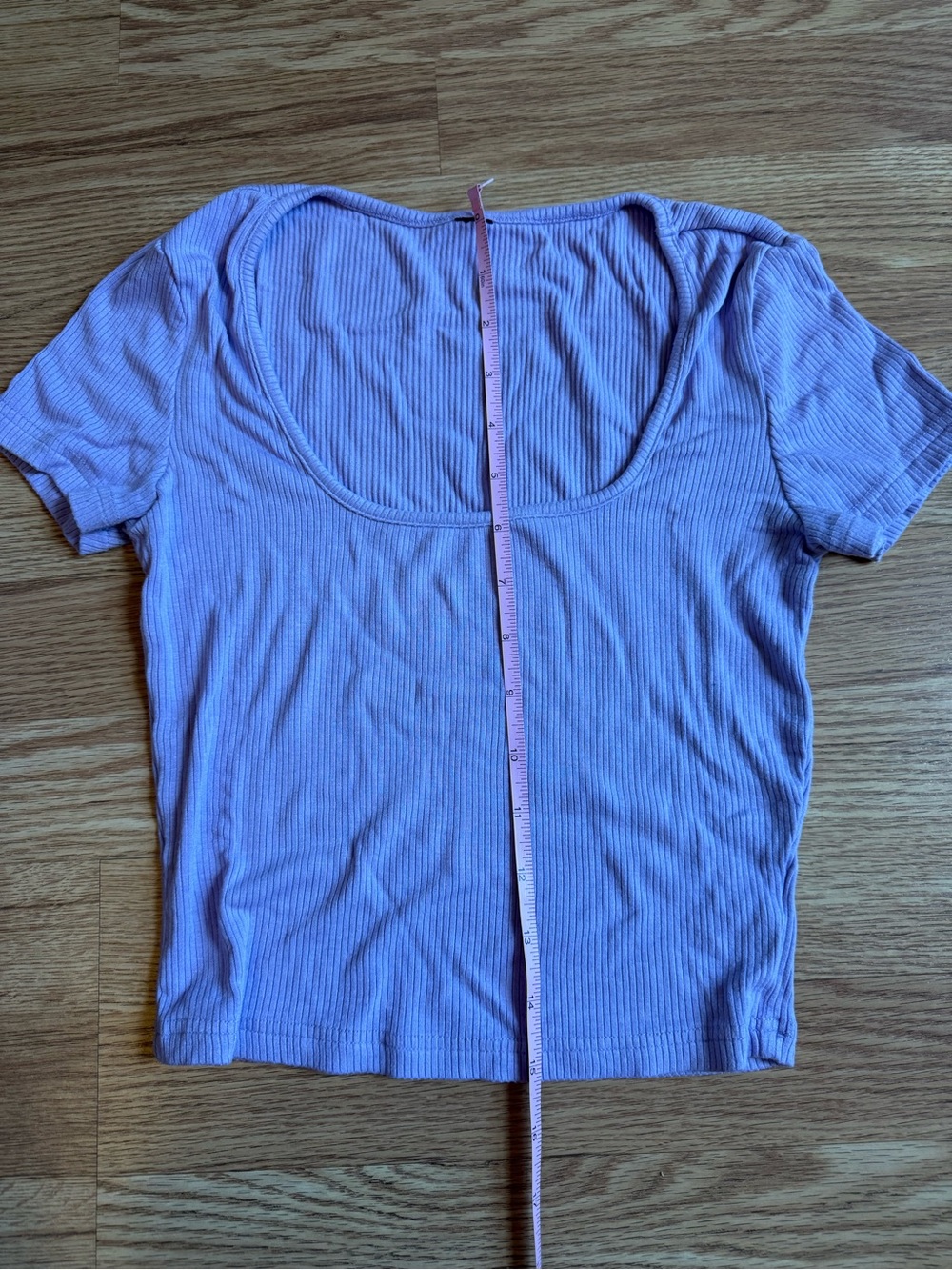 Lilac Ribbed Scoop Neck Women's Top